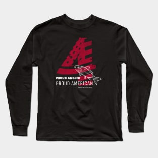 Proud Angler, Proud American: Smallmouth Bass 4th of July Long Sleeve T-Shirt